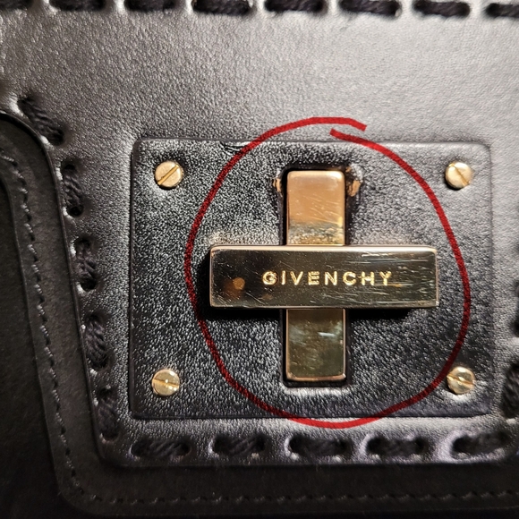 Givenchy Vintage Suede and Leather Handbag with Gold-Tone Chain Hardware Black - Picture 14 of 15